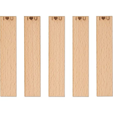 Holzdochte mit Gravur – Ich liebe dich, 100 x 20 x 1 mm, 5 Stück