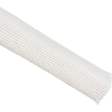 Gaine Isolation Tresse 3.3Pied-20mm Fibre Verre Manchon Blanc (1/5)