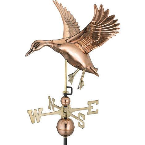 Farmhouse Copper Landing Duck Weathervane - H100 x W46 x L60 cm