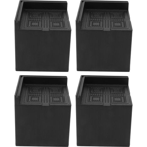 Lot de 4 rehausseurs de meubles carrés en plastique EVA de 7,6 cm (3 po) supportant jusqu'à 1 000 kg (2 200 lb) pour machine à laver, lit, canapé, table ou fauteuil. (1/5)