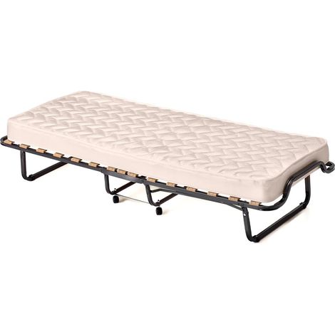 COSTWAY Letto Brandina Pieghevole, con Materasso in Memory Foam, Struttura Resistente e 4 Ruote Girevoli, Lettino Pieghevole per Casa Ufficio, 200 x 80 x 40cm (Stile 2 Beige) (1/3)