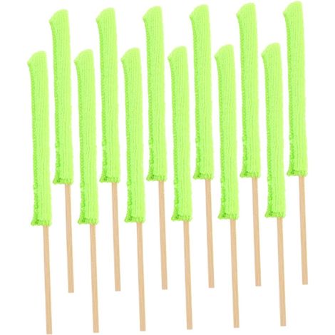 Bâtonnets de Nettoyage Ménager en Fibre Synthétique Verte 12 Pièces pour Bouteilles et Tasses Poignée Confortable, Nettoyant Pratique pour Verres à Usage Domestique (1/5)