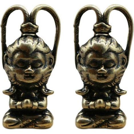 Lot de 2 figurines en cuivre du Roi Singe Sun Wukong, décoration pour aquarium, pendaison de crémaillère, animal de compagnie. (1/5)