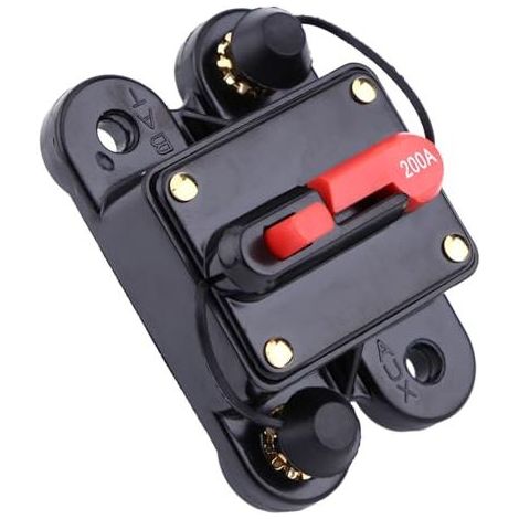 Disjoncteur Audio Voiture DC12 24V 200A Fusible Réarmable pour Protection Circuit Voiture Marine Bateau Vélo (1/5)