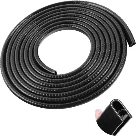 Protection de Bord de portière de Voiture 5M Forme de U Protecteur en Caoutchouc pour Les Voitures, Les camions, Les SUV, Les ATV et Les UTV.(Noir) (1/5)