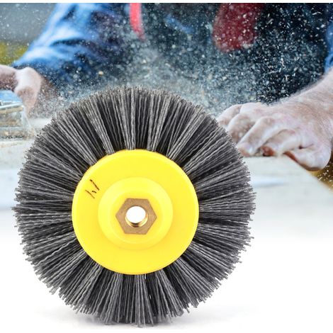 Brosse à tête polie pour tréfilage abrasif, idéale pour la pierre et le bois anciens (120) (1/5)