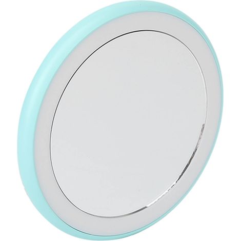Miroir de maquillage rond LED 12 pièces, version pile, vert fruit, format poche voyage, lumière intégrée, miroir compact lumineux, cosmétique portable (1/5)