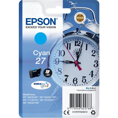 Epson Alarm clock Cartouche "Réveil" 27 - Encre DURABrite Ultra C (1/3)