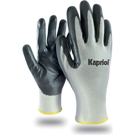 LOT 12 PAIRES GANTS BASIC TOUCH GRIS/NOIR - KAPRIOL  T10