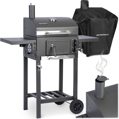 Parrilla de carbón Berdsen BD-892 negra con tapa.