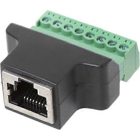 Adaptateur d'extension de câble Ethernet RJ45 femelle vers bornier à vis 8 broches (1/5)