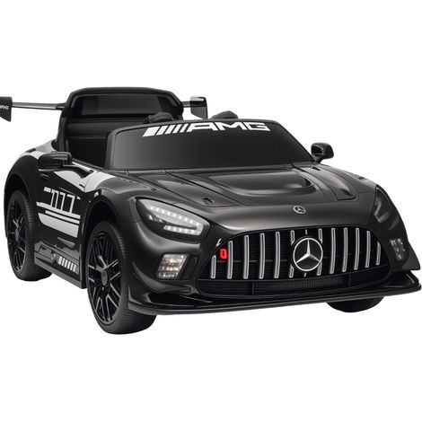 Voiture électrique enfant Mercedes AMG 12V avec LED, musique, télécommande, noir (1/5)