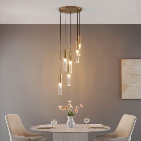 Grande suspension à tube en verre multiple - Poggio (1/5)