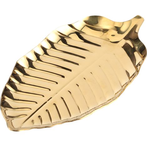 Plateau de rangement décoratif en forme de feuille, style nordique, pour colliers et bijoux. (1/5)