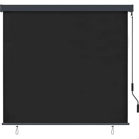 Store enrouleur Rayé Anthracite 180 x 250 cm Tissu et Aluminium
