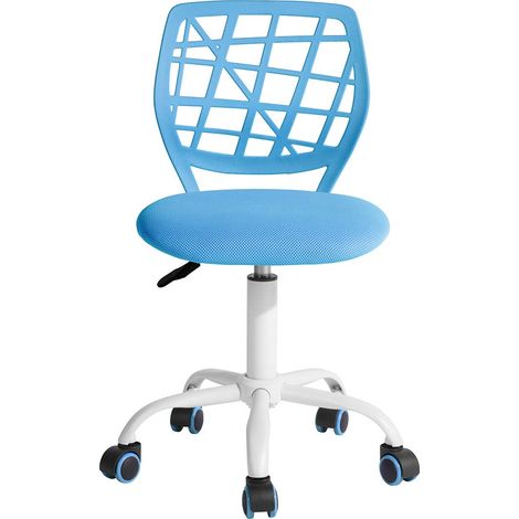 1 Ensemble Chaise de Bureau réglable en Hauteur, Chaise pivotante avec Grand Design de Dossier en Grille, Bureau sans accoudoirs Chaise de Bureau, Bleu (1/5)