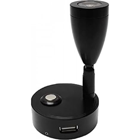 Lampe de lecture avec interrupteur tactile marche/arrêt et support USB. 5 V/2 A, convient aux caravanes, camping-cars,bateaux,lumière blanche (noir) (1/4)