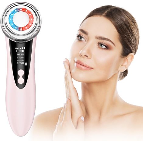 Facial massager,  EMS facial tightening device,  wrinkle remover,  red and blue facial cleansing device,  EMS facial lifting devices for anti-aging facial care (1/5)
