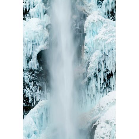 Tableau sur toile cascade enneigée 30x45 cm - Impression sur Toile Murale Décorative - Image imprimée en HD sur Toile - Toile sur Châssis en Bois FSC - Fabriqué en France