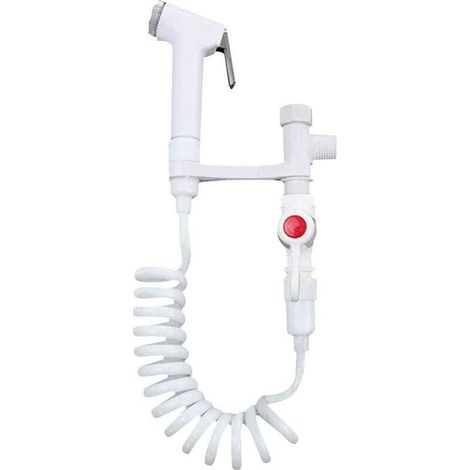 ABS Toilet Sprayer White Handheld Shower Head ABS Handheld Shower Bidet Shower Head Set DIY Tool Hose Length 1.5m 1 MUMU (1/4)