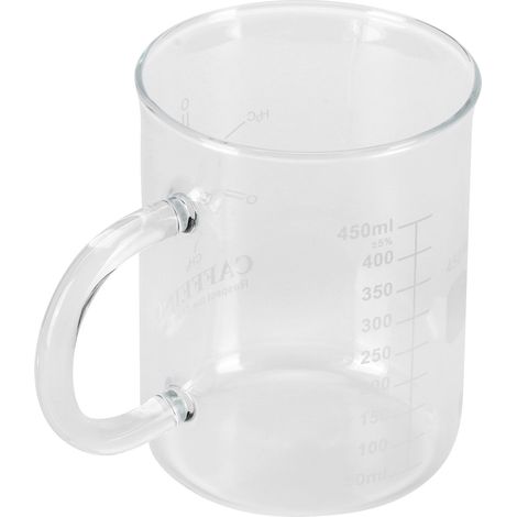 Messkrug-Set aus Borosilikatglas mit Henkel und Skala für Kaffee und Tee, 180 ml (1/5)