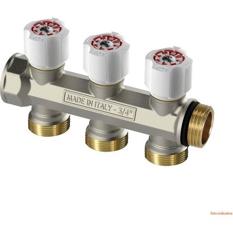 CI 490 N Collettore componibile serie EASY LOCK (interasse 40 mm) - 3 vie da 3/4" 507301N