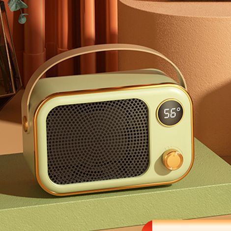 Chauffage d'appoint électrique haute puissance PTC en céramique, mini ventilateur portable pour la maison et le bureau, prise UE 220 V, vert (1/5)