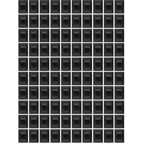 100 clip adesive per cavi in nylon nero, organizer per cavi regolabile con apertura facile per scrivanie e pannelli - (1/5)
