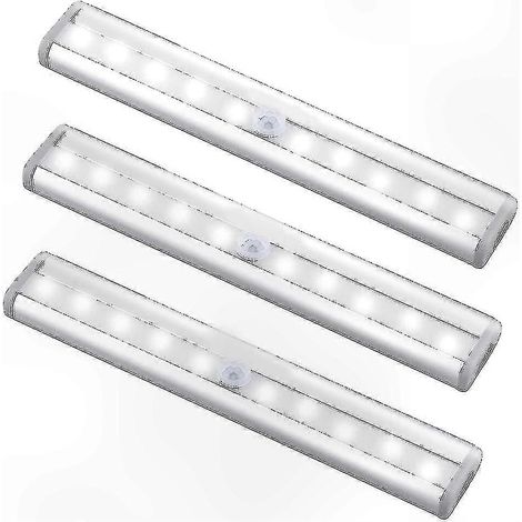 Lot de 3 lampes LED à détecteur de mouvement améliorées avec fixation magnétique et batterie rechargeable (1/4)