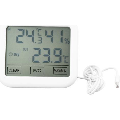 Thermometer-Hygrometer mit Touchscreen misst Temperatur und Luftfeuchtigkeit in Innenräumen und Büros (1/5)