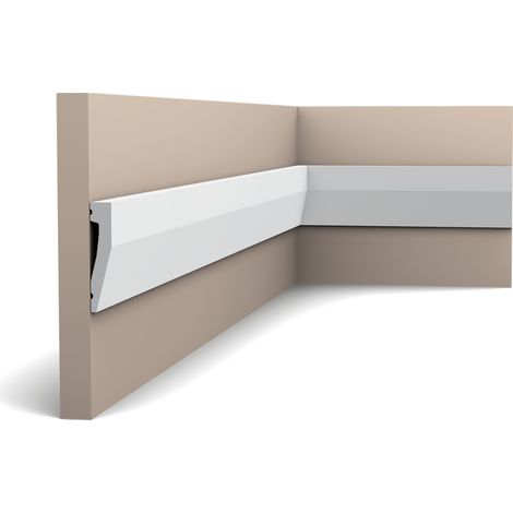 Battiscopa Orac Decor SX159 AXXENT zoccolino cornice parete profilo multifunzione design moderno bianco 2 m (1/7)