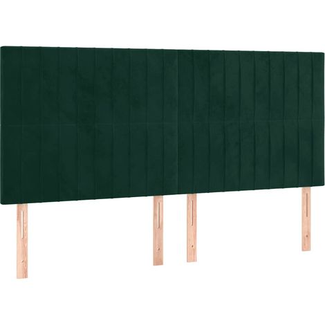 Maison Exclusive - Testiera Verde Scuro 200x5x118/128 cm Velluto (1/5)