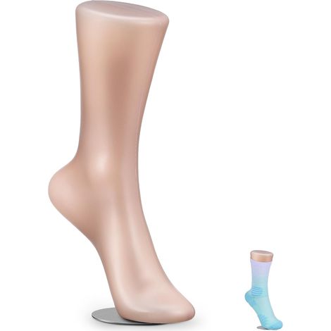 Mannequin de Pied Magnétique en Plastique Base pour Présentation de Chaussettes et Accessoires Modèle Féminin Peau pour Vitrines et Expositions (1/5)