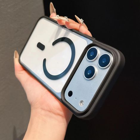 Coque de protection MagSafe pour iPhone 15 Plus noir, dos en acrylique
