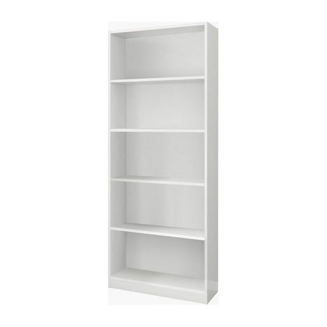 Hogar24 – Étagère Estil 5 espaces 80 cm x 201 cm x 28 cm – Panneau de particules mélaminé blanc – Chants en PVC anti-rayures – Pour rangement moderne (1/10)