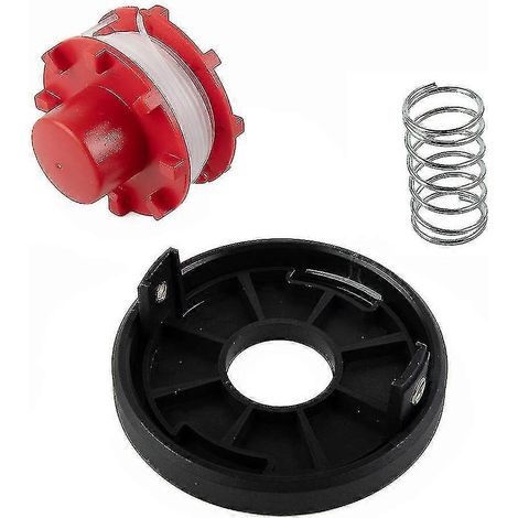 Lot de 3 pièces pour débroussailleuse Einhell CE-CT 36/30 : bobine de fil, capuchon et ressort de protection, pièces détachées pour outil de jardin motorisé. (1/5)