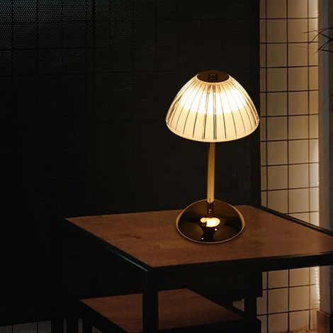 Lampe champignon tactile, intensité réglable, rechargeable, lampe de table décorative en cristal, veilleuse (1/5)