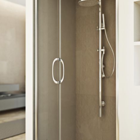 Box doccia 3 lati scorrevole vetro stampato h 185 mod. Replay Trio 1 Anta 75x140x75 cm (1/4)