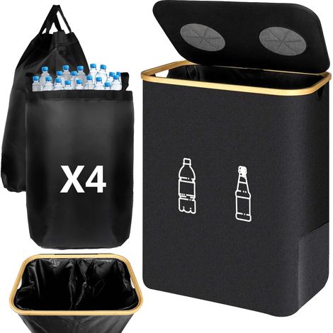 Contenedor de almacenamiento multiusos, diseño ecológico, color negro. (1/2)