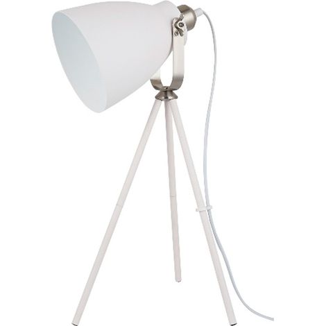 LAMPARA DE MESA E27 BLANCO NICKEL (1/3)