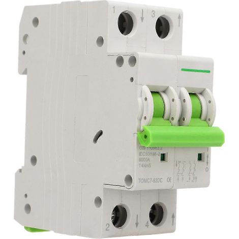 Disjoncteur miniature DC550V 40A 2P, interrupteur-sectionneur thermomagnétique pour système photovoltaïque solaire, déclencheur thermique et magnétique (1/5)
