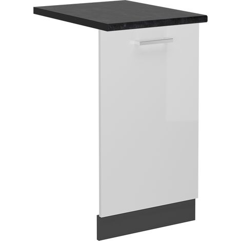 Tapa del lavavajillas R-Line, Blanco alto brillo, 45 cm , ET Antracita, Vicco
