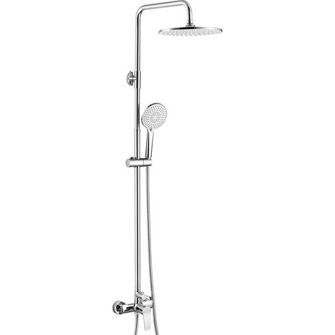 Columna de ducha de acero inoxidable con ducha de mano de 3 funciones, acabado cromado - 25,4 cm (10 pulgadas) (1/2)