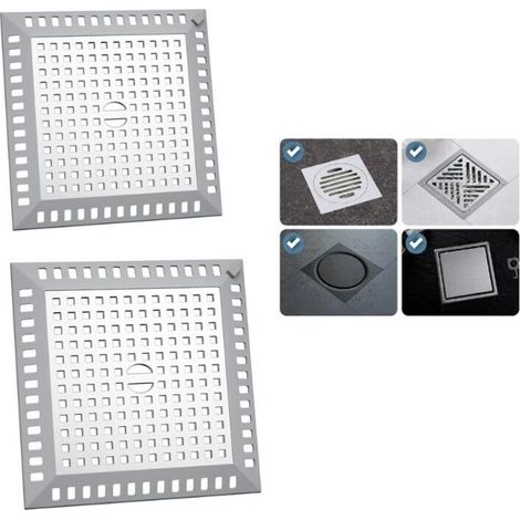 Attrape Cheveux Douche 12,3 x 12,3 cm Filtre Evier Cuisine de Carré en Acier Inoxydable Argenté Grille Evier Anti-Obstruction pour Douche de Salle de Bain, pour Salle de Bain et Cuisine (1/5)