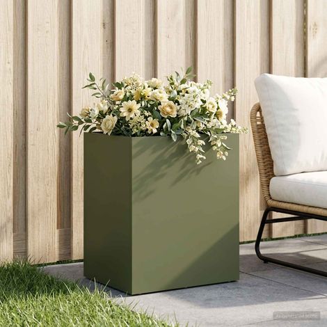 vidaXL Macetero de Jardín Verde oliva 40 x 30 x 40 cm (1/5)