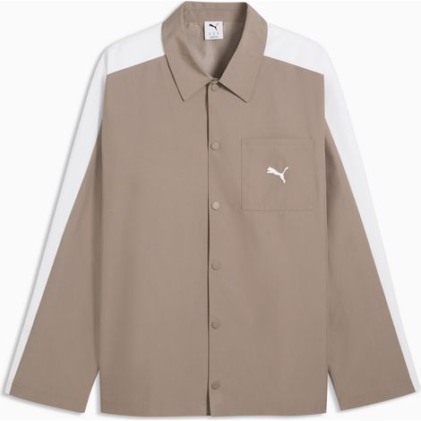 Camicia da uomo Puma T7 RELAXED WOVEN beige 63836281 r L (1/3)