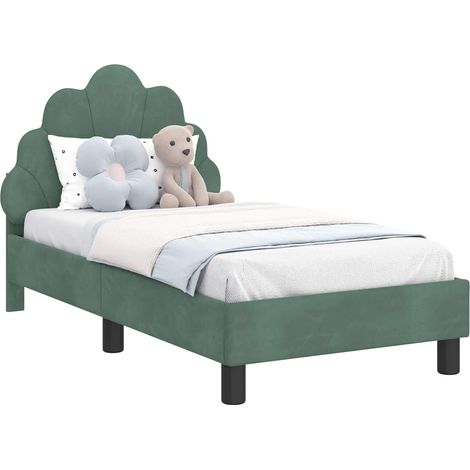 Toddler Bed Frame with Headboard Sea Green 70 x 140 cm Velvet vidaXL