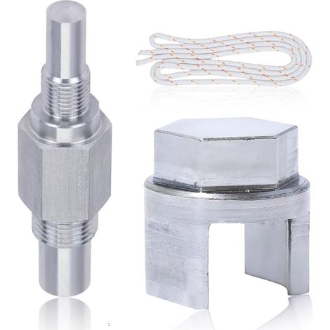Universel Bloque Piston En Métal avec Filetages de 10 et 14 mm pour Moteurs 2 Temps et 4 Temps Tronçonneuses Débroussailleuses avec Câble et Clutch Removal Réparation Pieces Detachees(2) (1/5)