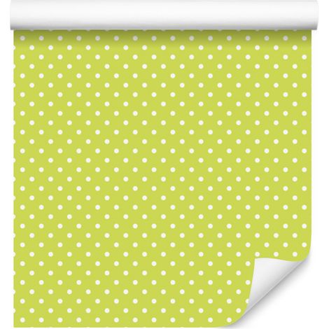 Papier peint à pois jaunes pour salon et chambre 50x1000 cm (1/5)