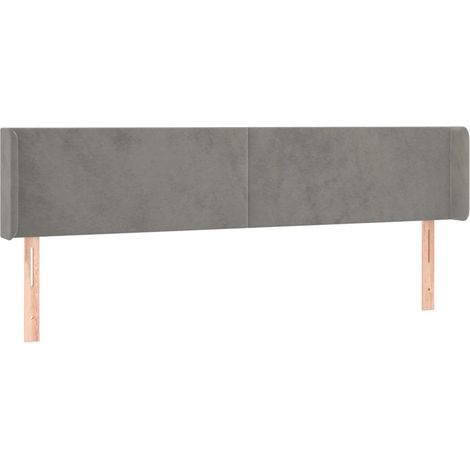 Maison Exclusive - Cabecero de terciopelo gris claro 163x16x78/88 (1/5)